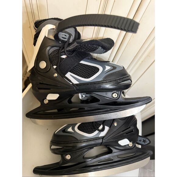 Nattork Balance Blade Adjustable Skate Ice Hockey Skates Black Gray Size 1-4Y - Picture 10 of 11